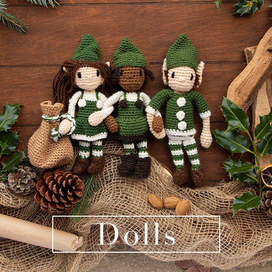 Mini Dolls elf elfie crochet patterns christmas toft